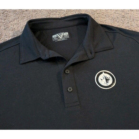 Levelwear NHL Winnipeg Jets Black Short Sleeve Polo Shirt Men's Large - Picture 4 of 7